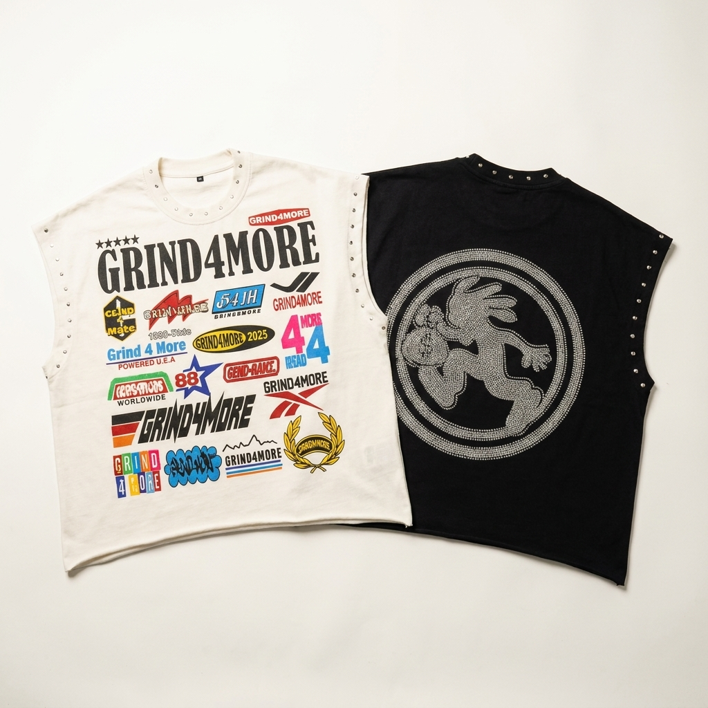Grind4more Black Rhinestone Devil Sleeveless Tee