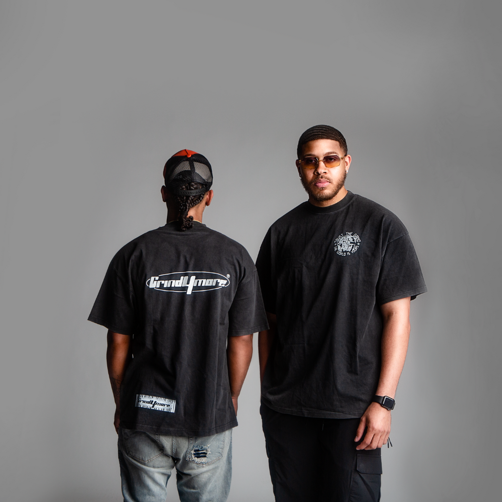 Vintage Black Oversized Reflect Tee