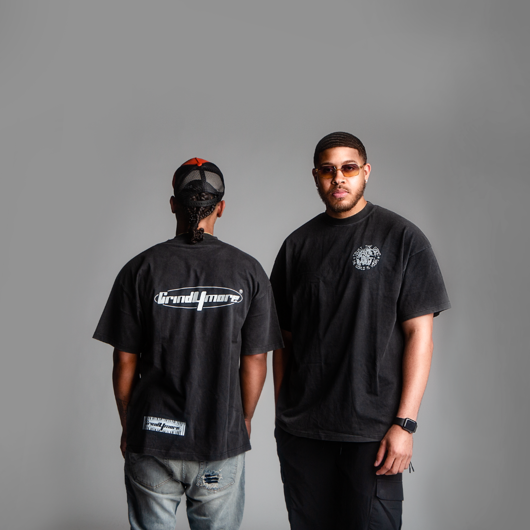Vintage Black Oversized Reflect Tee