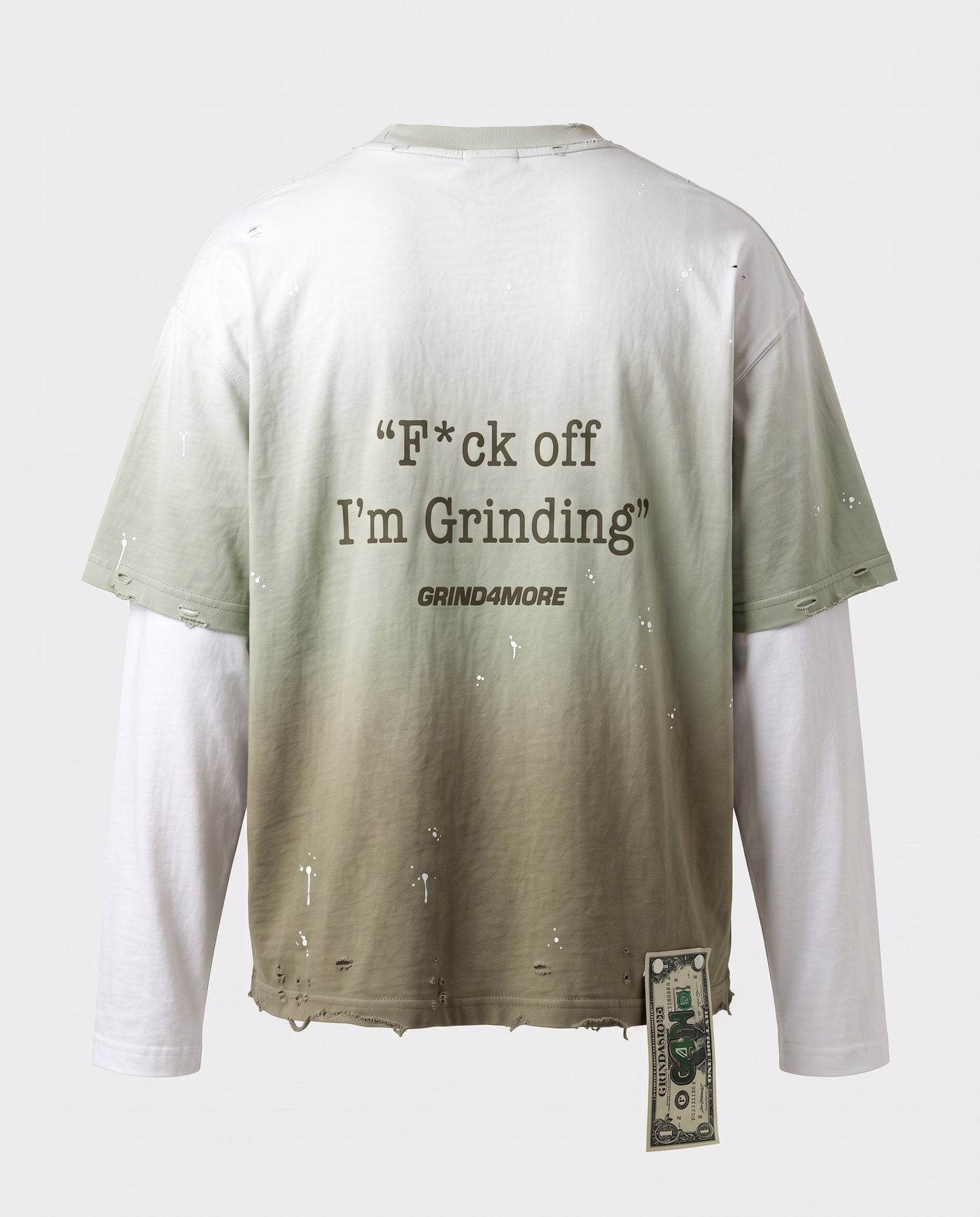 The Layered Tee in khaki, back