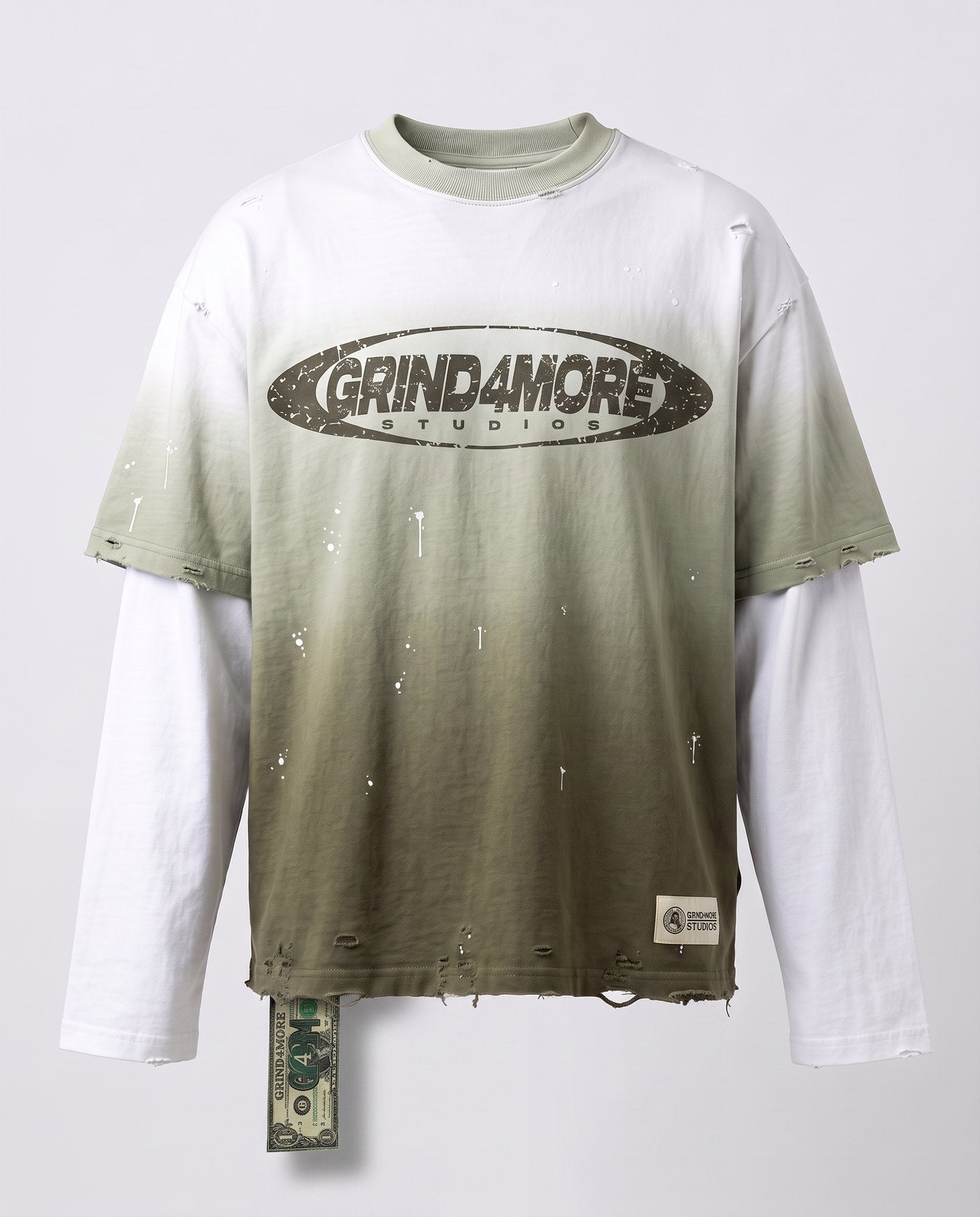 The Layered Tee in khaki, front