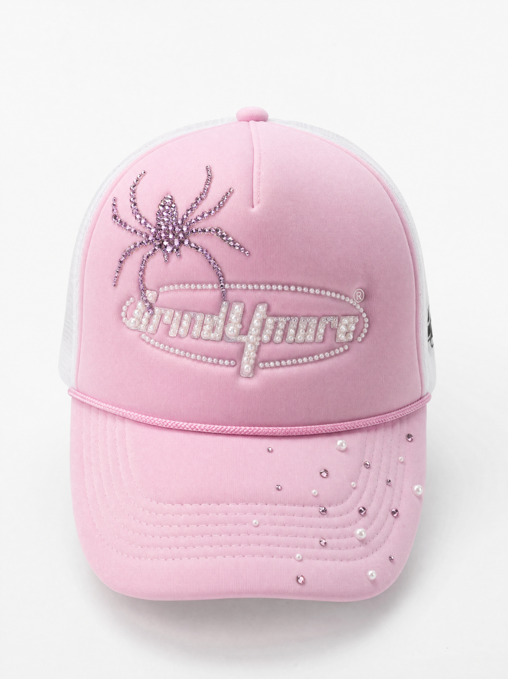 Grind4more Pink Spider Trucker Cap front view