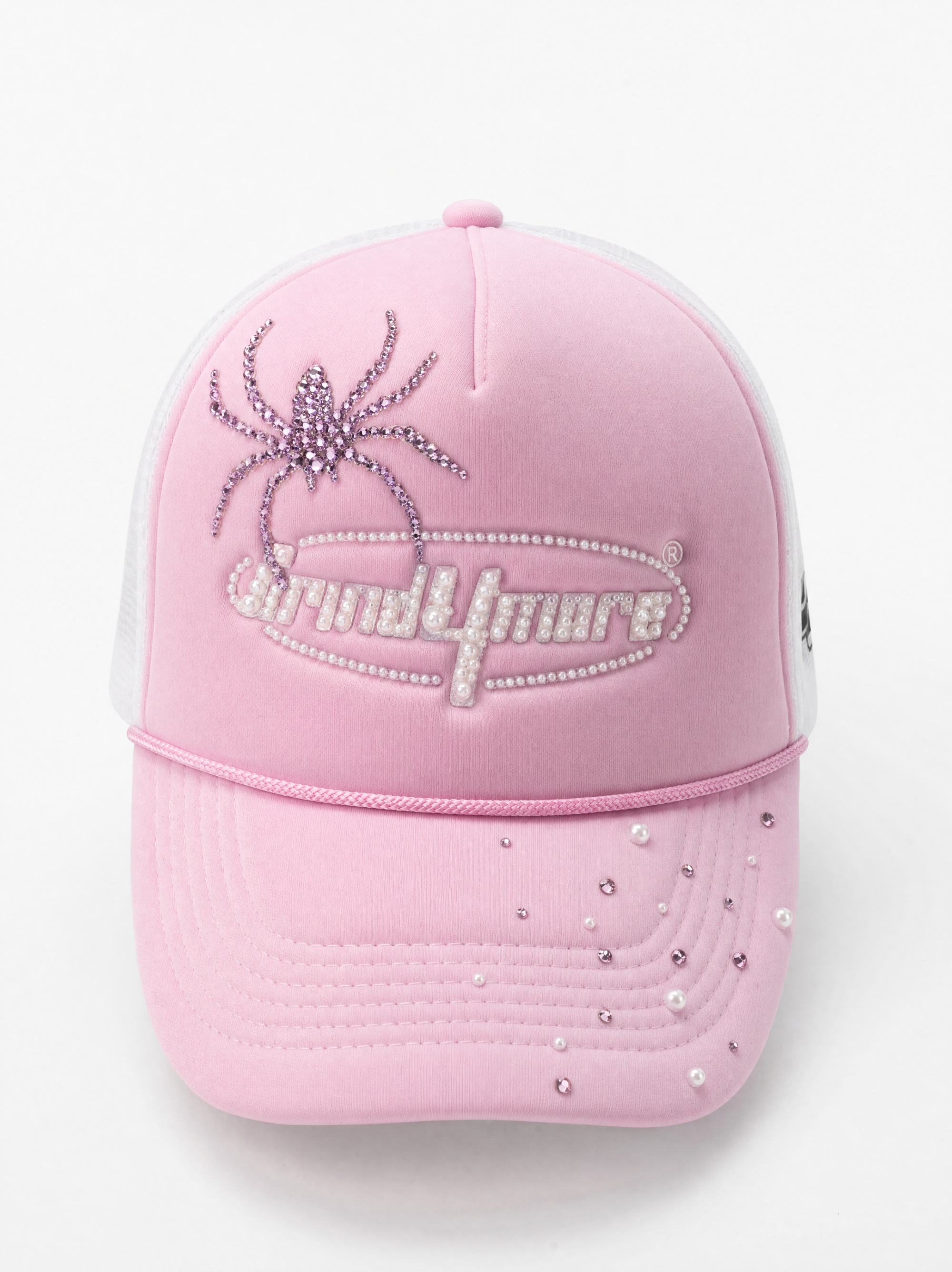 Grind4more Pink Spider Trucker Cap front view