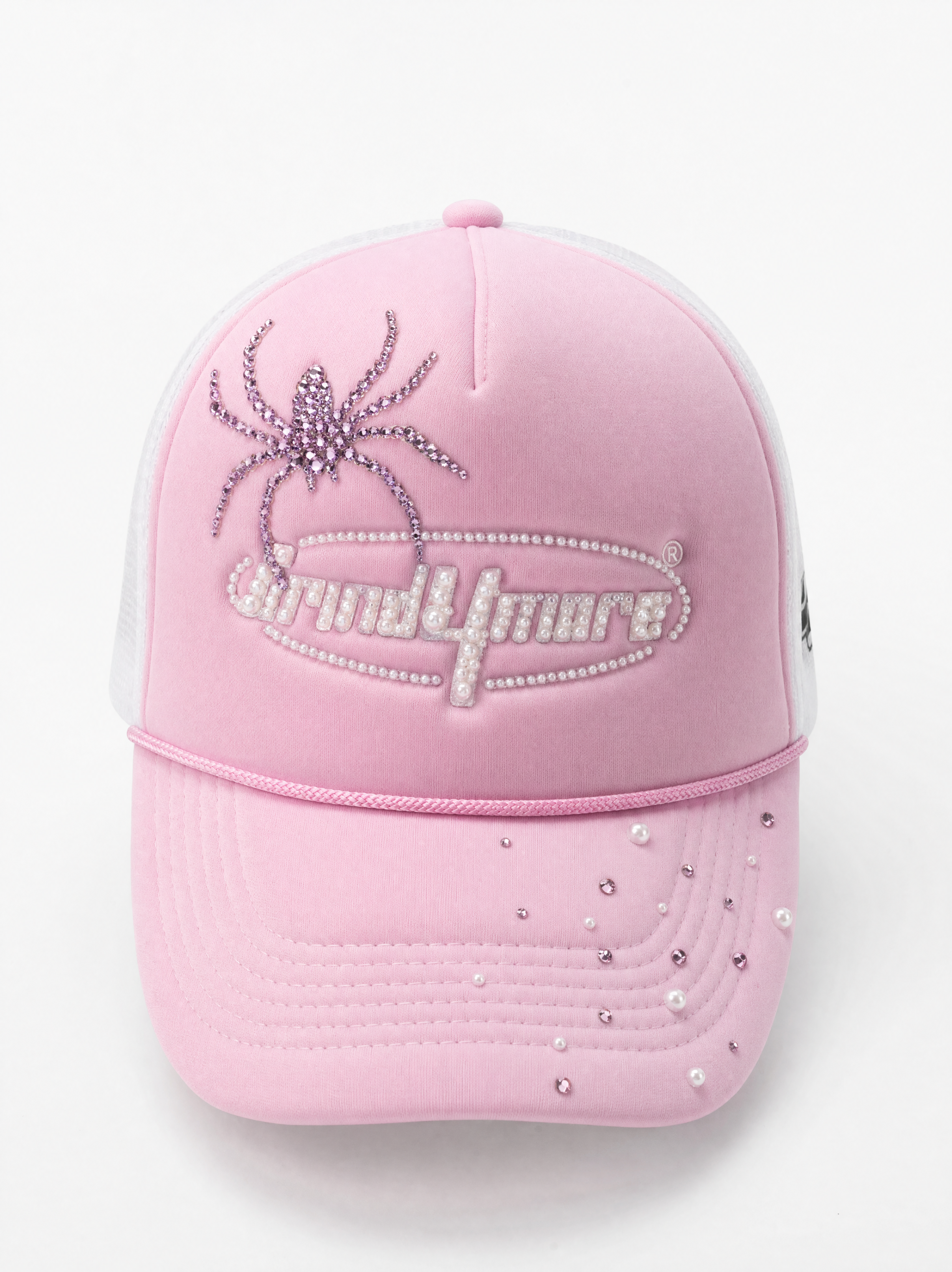 Grind4more Pink Spider Trucker Cap front view